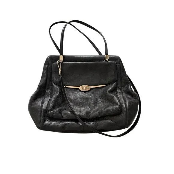 Coach 25170 Womens Black Leather Madison North South Satchel Shoulder Bag Large - Picture 10 of 12